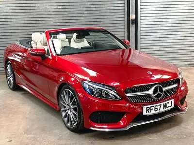Used Mercedes C220 AMG Line Premium Plus 175 HP (128 kW) 2017 Red Cabriolet