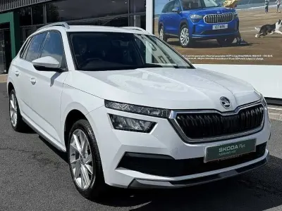 Used Skoda Kamiq SE L Executive 110 HP (80 kW) 2022 Moon white metallic SUV