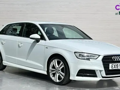 Used Audi A3 S-Line 150 HP (110 kW) 2019 White Sedan