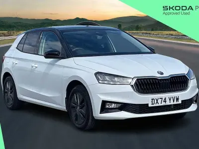 Used Skoda Fabia Design Edition 94 HP (69 kW) 2025 Moon white metallic black magic pearl effect Hatchback
