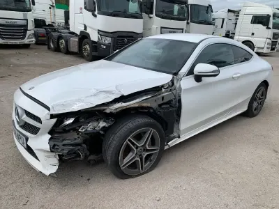 Used Mercedes C200 AMG line 2018 White Coupe
