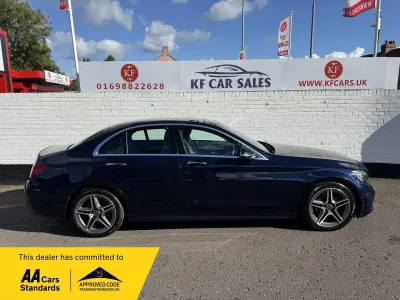 Used Mercedes C220 AMG Line Premium Plus 194 HP (142 kW) 2018 Blue Sedan