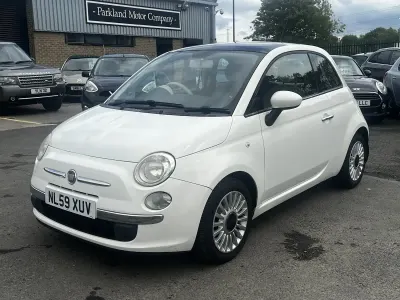 Used Fiat 500 Lounge 69 HP (50 kW) 2009 White Cabriolet