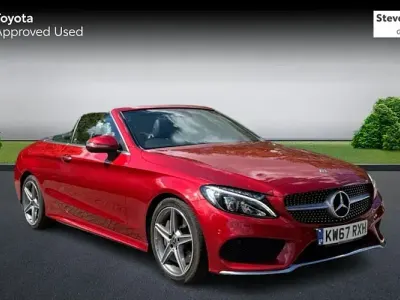 Used Mercedes C250 AMG line 204 HP (150 kW) 2018 Red Cabriolet
