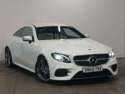 Used Mercedes E350 AMG line 299 HP (219 kW) 2019 White Coupe
