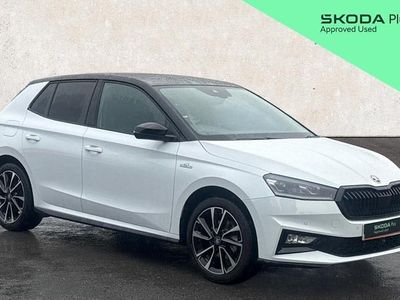 New Skoda Fabia Monte Carlo 116 HP (85 kW) 2025 Moon white metallic black magic pearl effect Hatchback