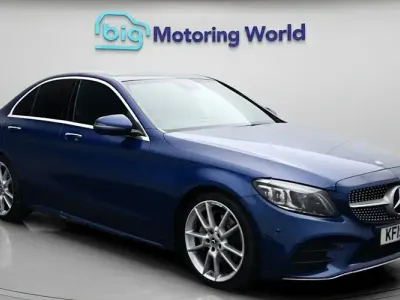 Used Mercedes C220 AMG line 194 HP (142 kW) 2019 Blue Sedan