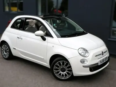 Used Fiat 500 Lounge 69 HP (50 kW) 2011 White Cabriolet
