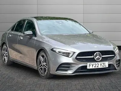 Used Mercedes A180 AMG line 114 HP (83 kW) 2022 Mountain grey Sedan