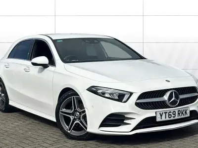 Used Mercedes A200 AMG line 163 HP (119 kW) 2019 White Hatchback