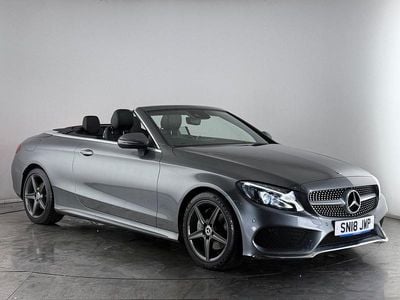 Used Mercedes C220 AMG line 170 HP (125 kW) 2018 Grey Cabriolet