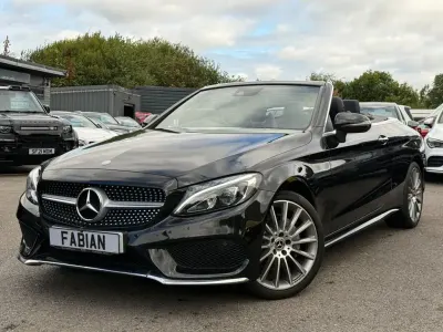Used Mercedes C220 AMG line 170 HP (125 kW) 2017 Black Cabriolet