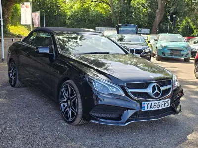 Used Mercedes E220 AMG line 177 HP (130 kW) 2015 Black Cabriolet