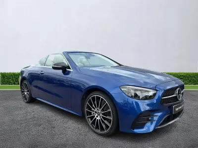 Used Mercedes E450 AMG line 389 HP (286 kW) 2023 Blue Cabriolet