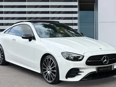 Used Mercedes E300 AMG line 258 HP (189 kW) 2021 White Coupe