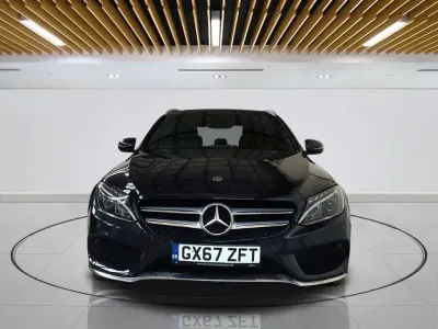 Used Mercedes C350e AMG line 293 HP (215 kW) 2017 Blue Estate