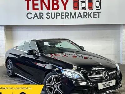 Used Mercedes C220 AMG line 194 HP (142 kW) 2018 Black Cabriolet