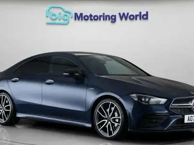 Used Mercedes CLA35 AMG Premium 306 HP (225 kW) 2021 Blue Coupe