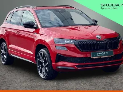 Used Skoda Karoq SportLine 110 HP (80 kW) 2023 Velvet red metallic SUV