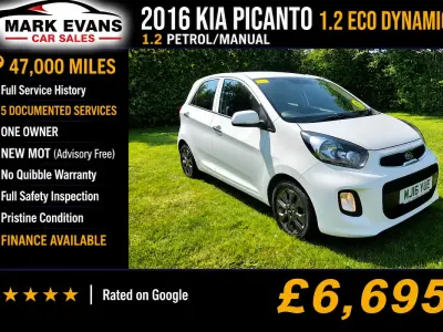 Used Kia Picanto 84 HP (61 kW) 2016 White Hatchback