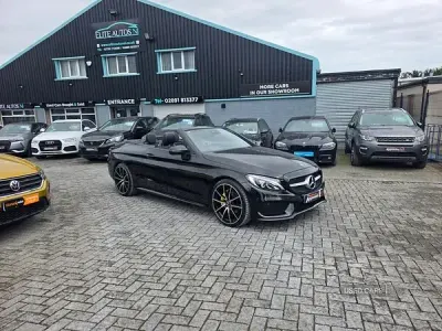 Used Mercedes C220 AMG line 170 HP (125 kW) 2017 Black Cabriolet