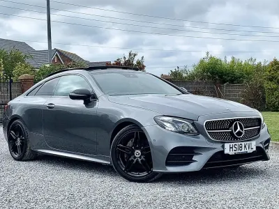 Used Mercedes E220 AMG Line Premium Plus 194 HP (142 kW) 2018 Grey Coupe