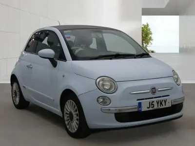Used Fiat 500 Lounge 75 HP (55 kW) 2009 Blue Cabriolet