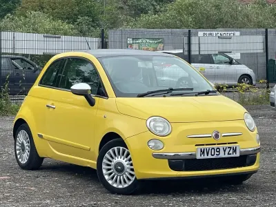Used Fiat 500 Lounge 69 HP (50 kW) 2009 Yellow Cabriolet