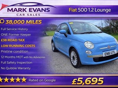 Used Fiat 500 Lounge 69 HP (50 kW) 2012 Blue Hatchback