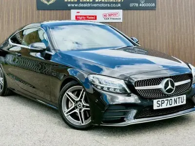 Usado Mercedes C300 AMG line 245 CV (180 kW) 2020 Negro Coupe