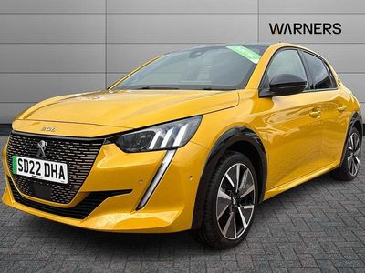 Yellow Used 2022 Peugeot e-208 GT Hatchback | £13,295 (Fair price)