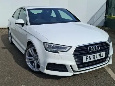 Used Audi A3 S-Line 150 HP (110 kW) 2018 White Sedan