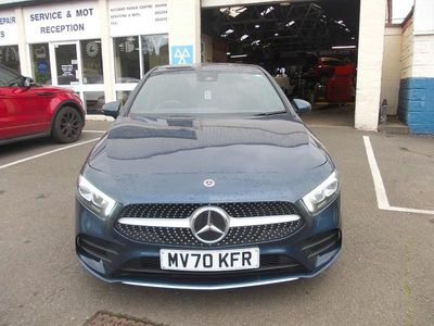 Used Mercedes A180 AMG line 134 HP (98 kW) 2020 Blue Hatchback