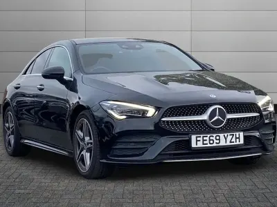 Used Mercedes CLA220 AMG line 187 HP (137 kW) 2019 Cosmos black Coupe