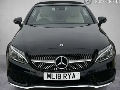 Used Mercedes C200 AMG line 184 HP (135 kW) 2018 Black Cabriolet