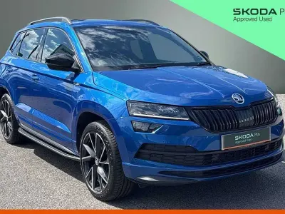 Used Skoda Karoq SportLine 140 HP (102 kW) 2021 Race blue metallic SUV