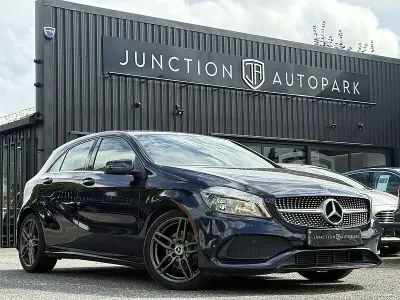 Used Mercedes A180 AMG line 107 HP (78 kW) 2017 Blue Hatchback