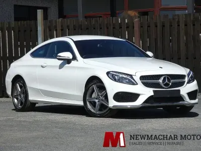 Used Mercedes C200 AMG line 2018 White Coupe