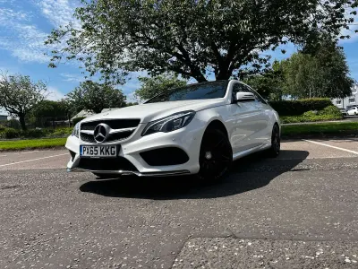 Used Mercedes E400 AMG line 333 HP (244 kW) 2015 White Coupe