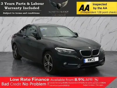 Begagnad BMW 218 Sport Line 143 HK (105 kW) 2015 Svart Sportkupé