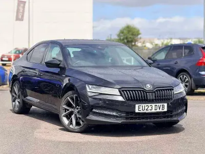 Used Skoda Superb SportlinePlus 160 HP (117 kW) 2023 Black Hatchback