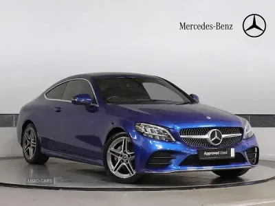 Used Mercedes C200 AMG line 184 HP (135 kW) 2023 Blue Coupe