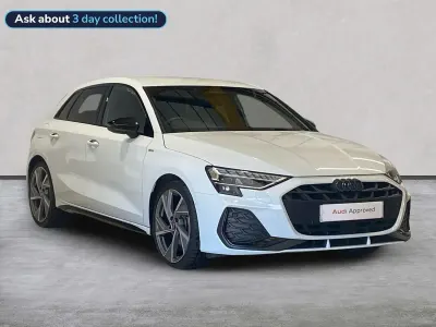 Begagnad Audi A3 Black Edition 150 HK (110 kW) 2025 Vit Halvkombi