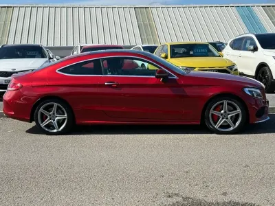 Used Mercedes C250 AMG line 204 HP (150 kW) 2017 Red Coupe