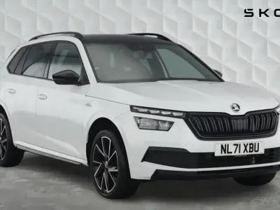 Used Skoda Kamiq Monte Carlo 150 HP (110 kW) 2021 Moon white metallic SUV