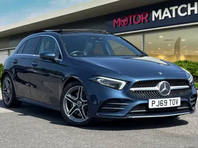 Used Mercedes A250 AMG line 2019 Blue Hatchback