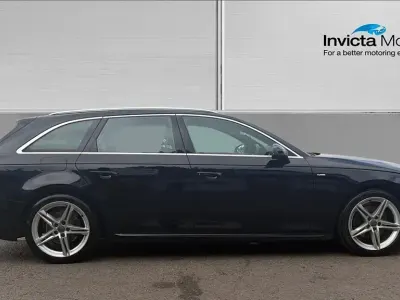 Used Audi A4 S-Line 150 HP (110 kW) 2018 Black magic pearl metallic Estate