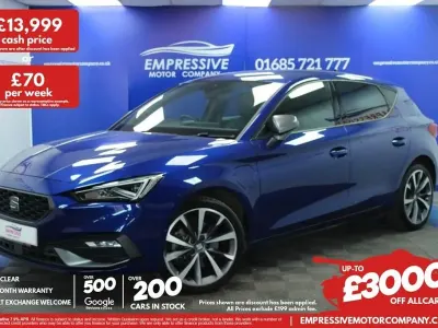 Usado Seat Leon FR Sport 204 CV (150 kW) 2021 Azul Utilitario