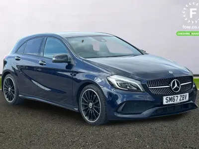 Used Mercedes A200 AMG Line Premium Plus 136 HP (100 kW) 2017 Blue Hatchback