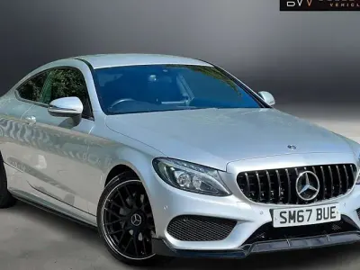 Used Mercedes C220 AMG line 170 HP (125 kW) 2017 Silver Coupe